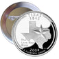 2.25-inch Texas pinback coin with Texas outline, stars, and Lone Star State text
