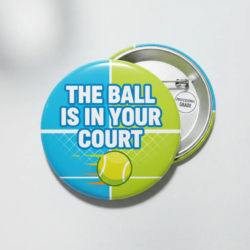 The ball is in your court Pin Button 2.25-inch - mypinbacks.com