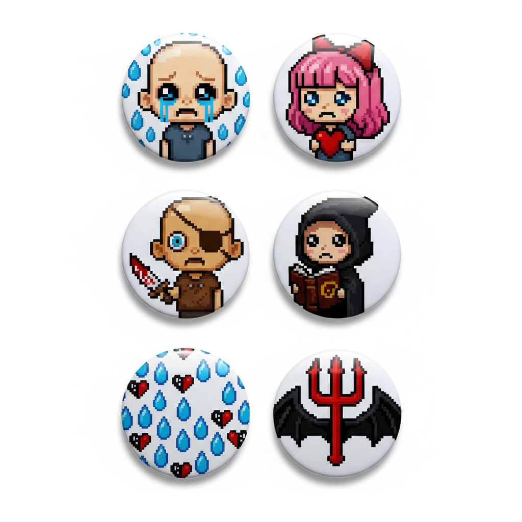 The Binding of Isaac Pinback 1.25-inch 12 Pcs