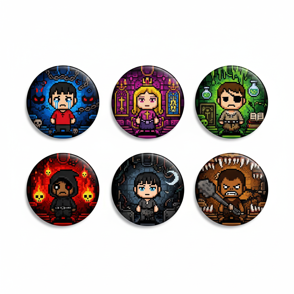 The Binding of Isaac Pinback 1.25-inch 12 Pcs