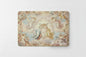 Rectangular pastel cherub illustration mouse pad with decorative border