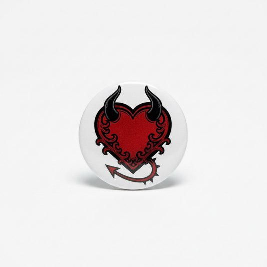 The devil's heart Pinback 2.25-inch Mypinbacks.com