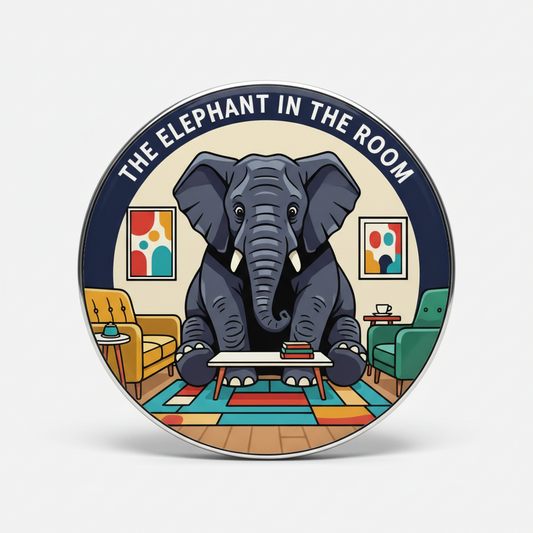 The elephant in the room Pinback 2.25-inch