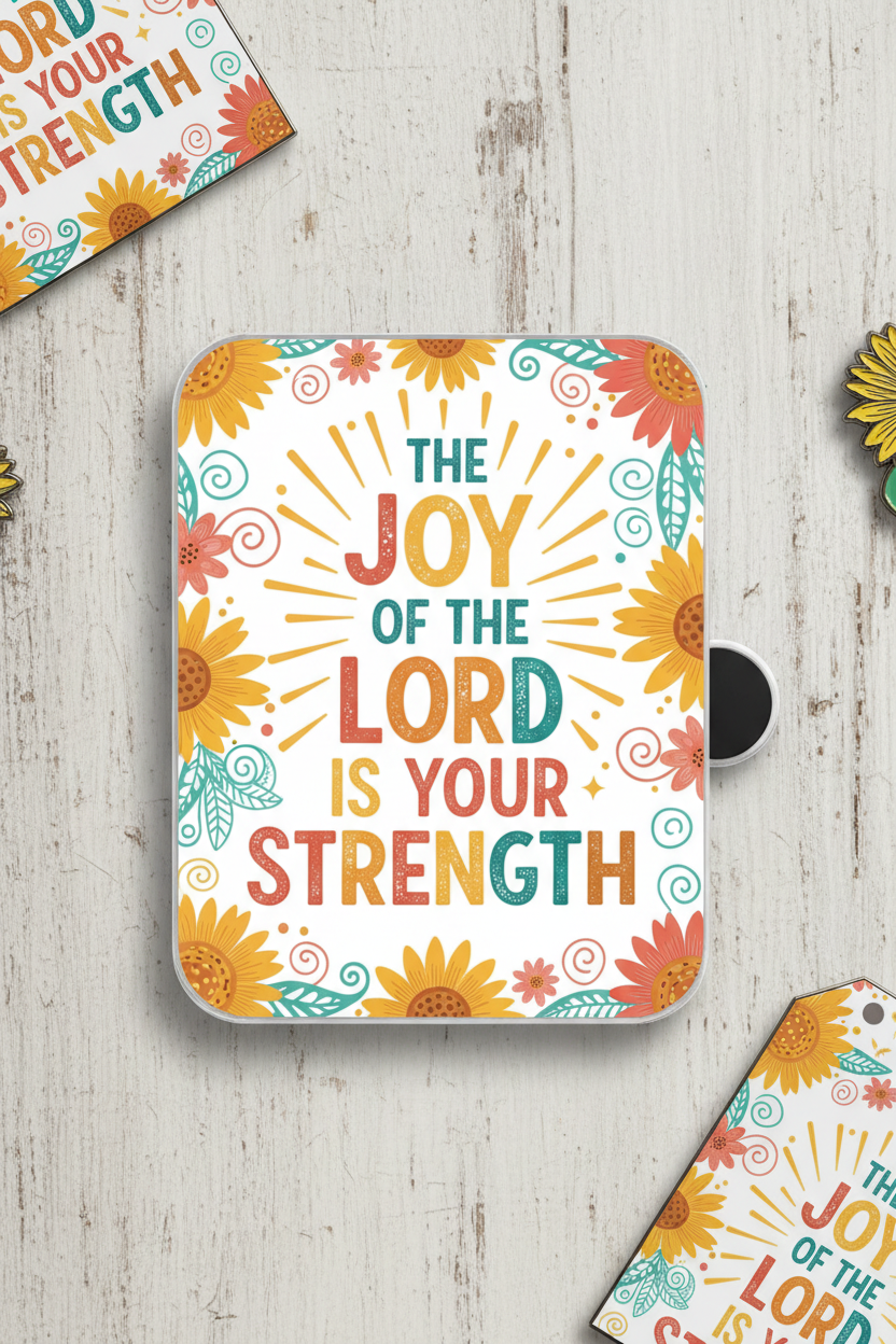 The joy of the Lord is your strength Acrylic Fridge Magnetic 3-inch x 4-inch