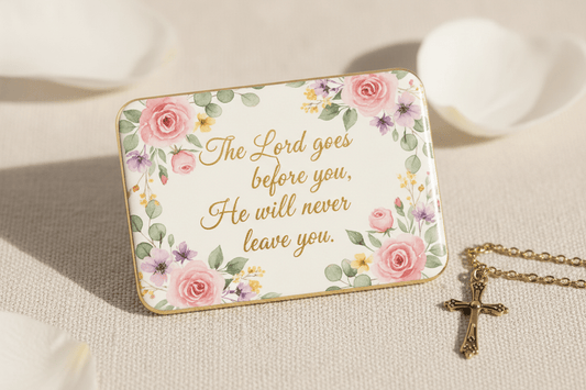 The Lord goes before you he will never leave you Acrylic Fridge Magnetic 3-inch x 4-inch - My Pinbacks