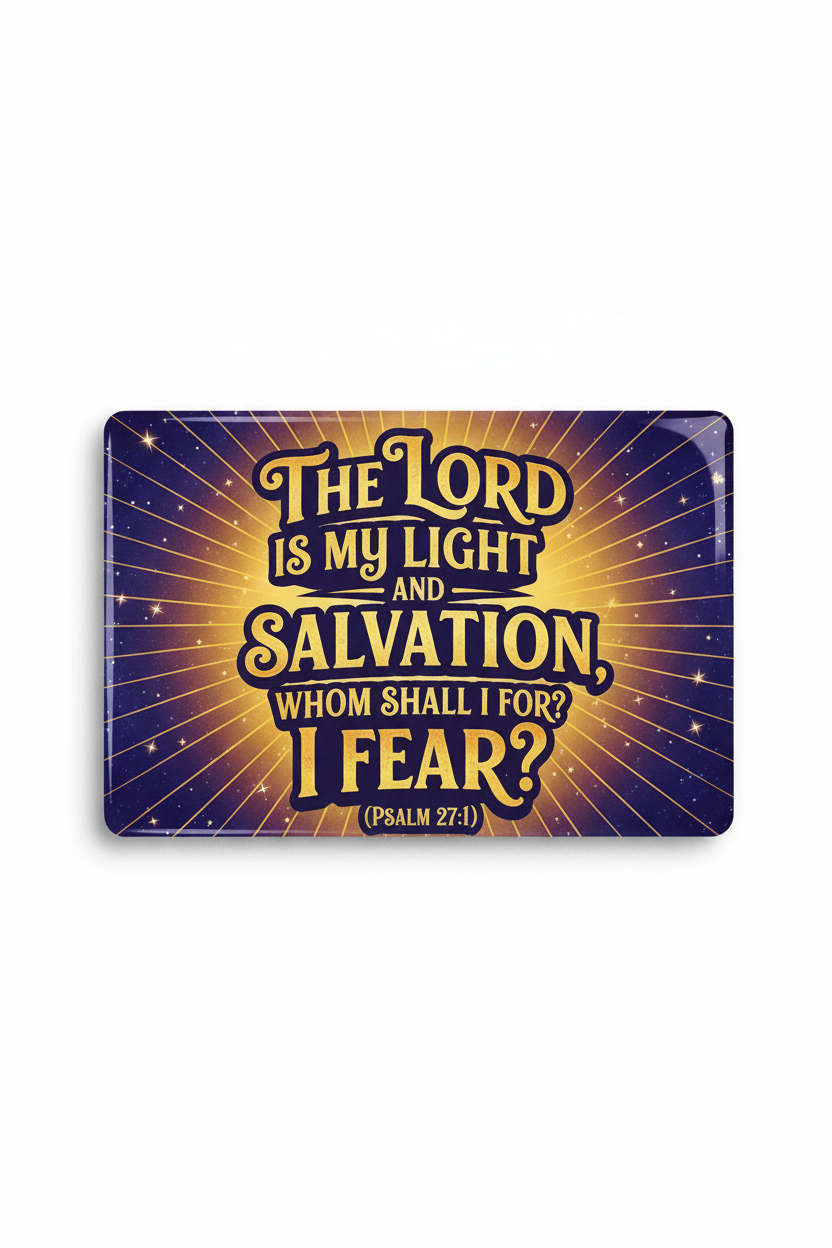 The Lord is my light and salvation whom shall I fear? Acrylic Fridge Magnetic 3-inch x 4-inch
