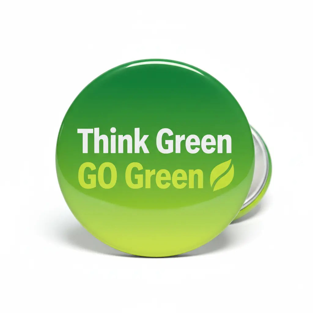 Think Green GO Green Pinback 2.25-inch