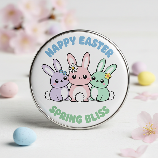 Three Cute Easter Bunnies Pinback 2.25-inch