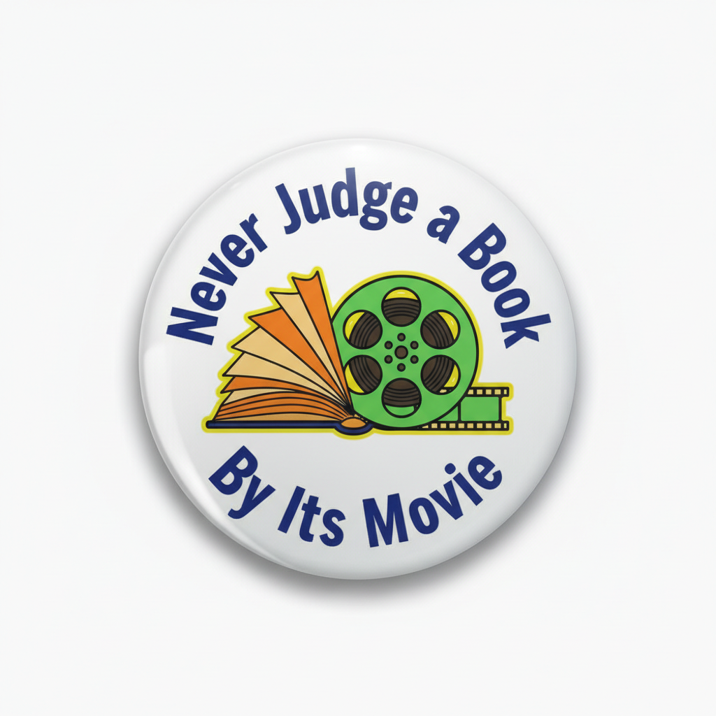 Never Judge a Book By Its Movie v2 Pinback 2.25-inch