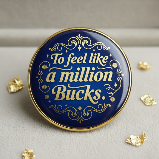 To feel like a million bucks Pinback 2.25-inch