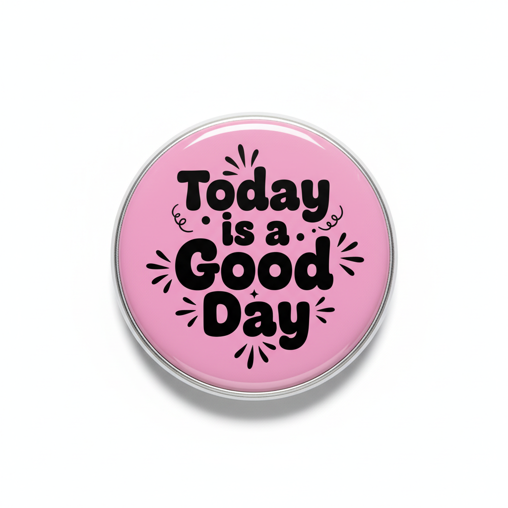 Pink Today is a Good Day Pin Button 2.25-inch