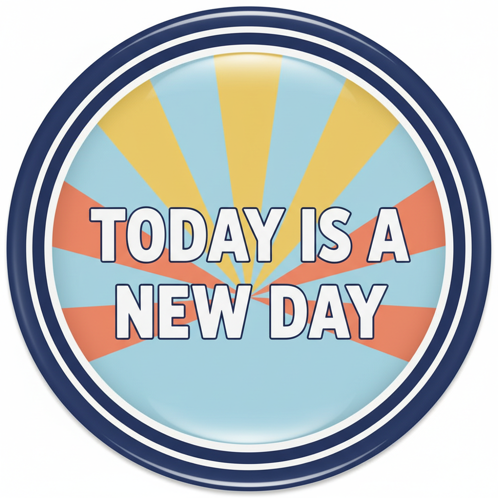 Today Is A New Day Pinback 2.25-inch