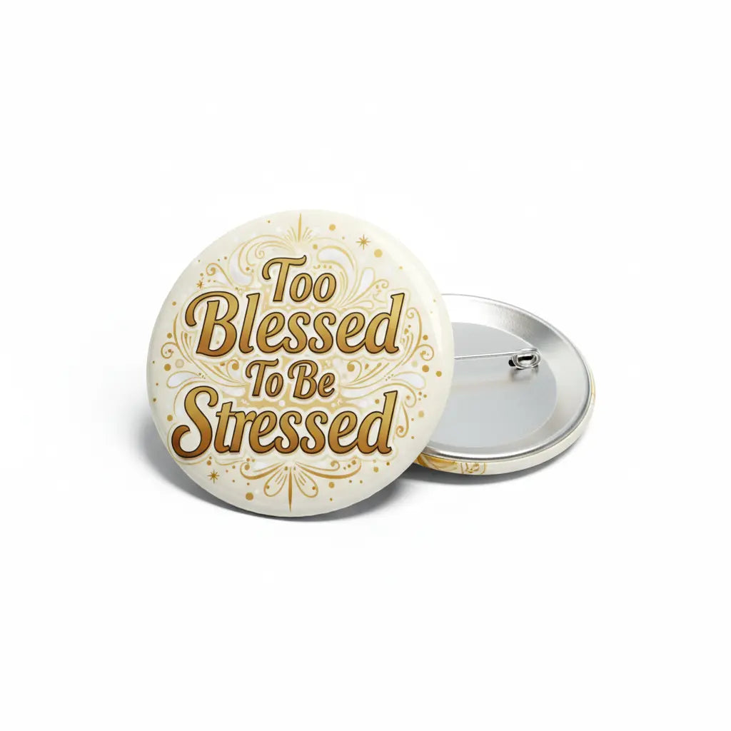 Too blessed to be stressed Pinback 2.25-inch