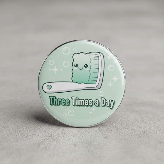 Toothbrush Pinback Pinback 2.25-inch