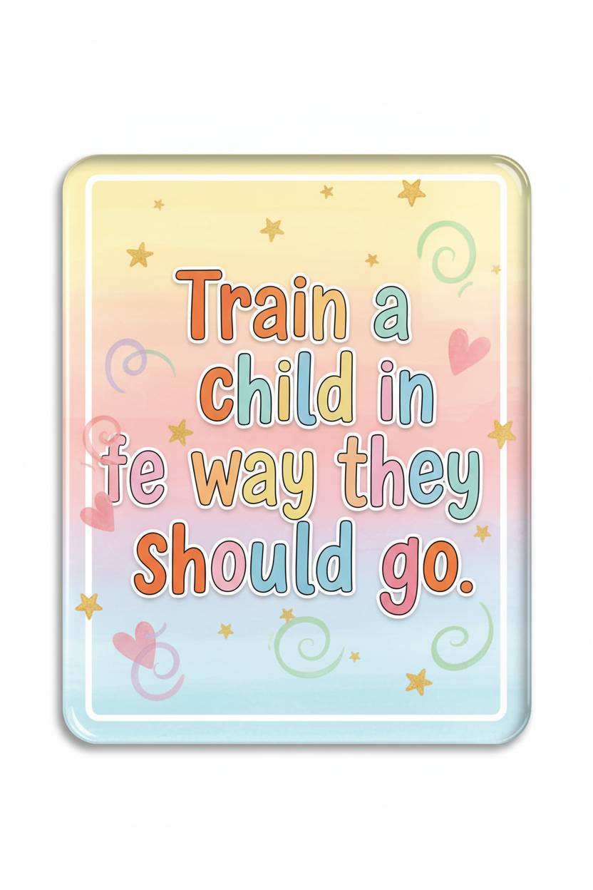 Train a child in the way they should go Acrylic Fridge Magnetic 3-inch x 4-inch