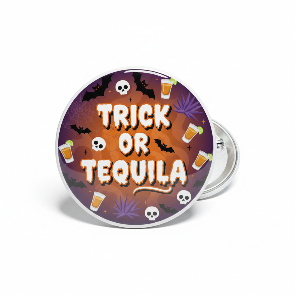 Trick or tequila Halloween Pinback 2.25-inch
