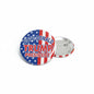 Round Trump President campaign pin with red, white, blue patriotic text