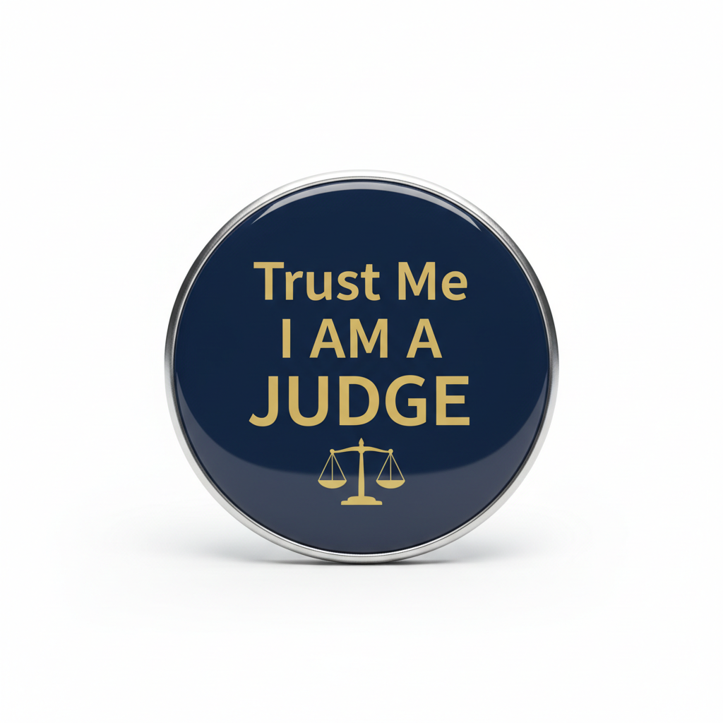 Trust Me I am a Judge Pinback 2.25-inch