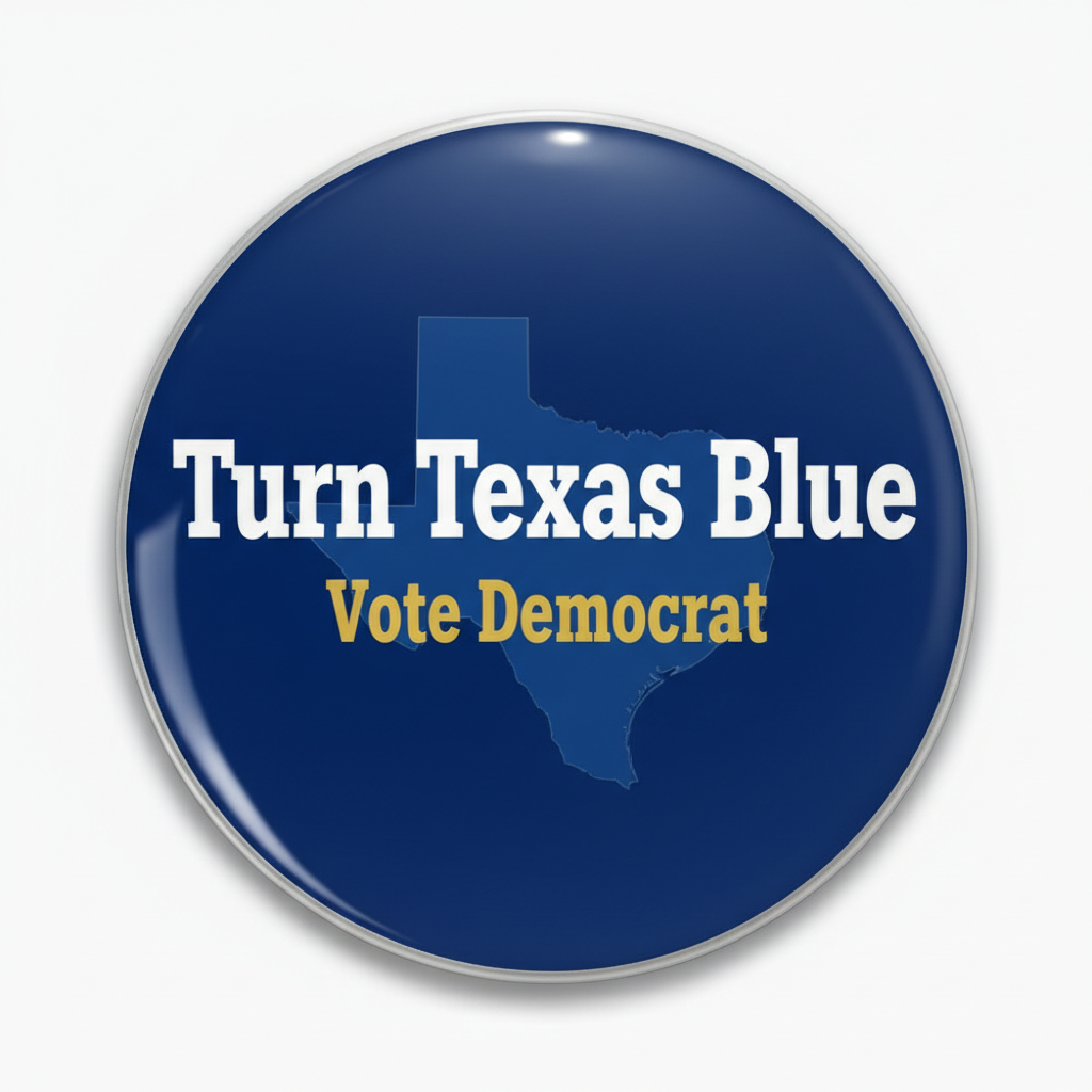 Let's Turn Texas Blue Vote Democrat Pin Pinback 2.25-inch