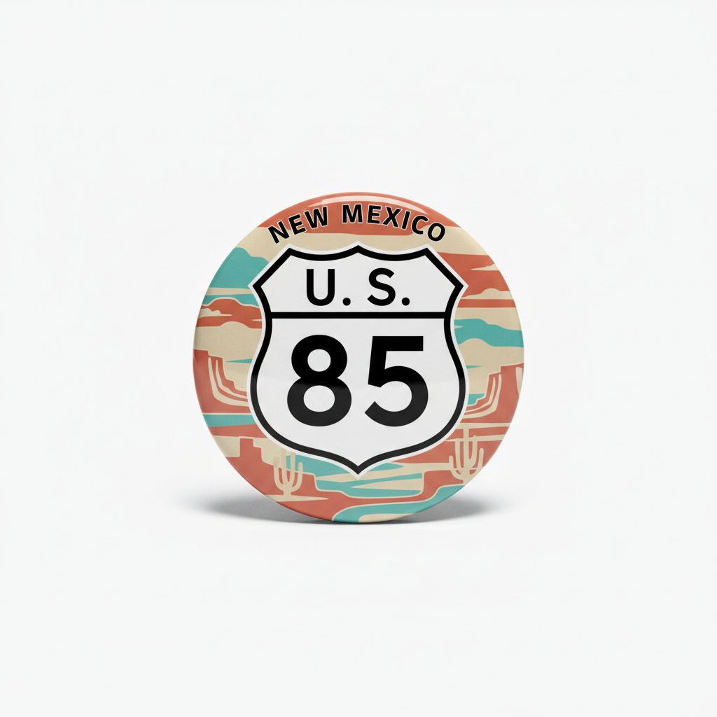 U.S. Route New Mexico Travel Pinback Pinback 2.25-inch
