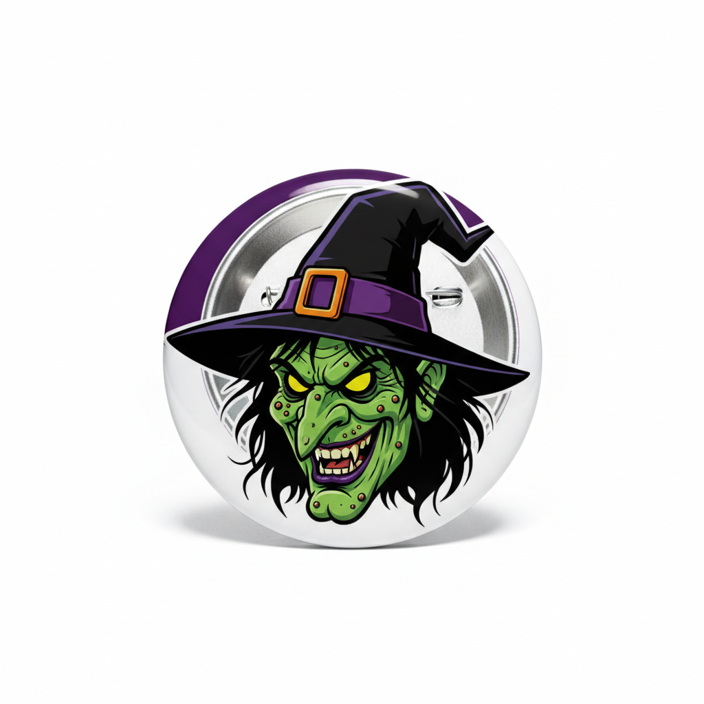 Ugly Halloween Witch Pinback 2.25-inch