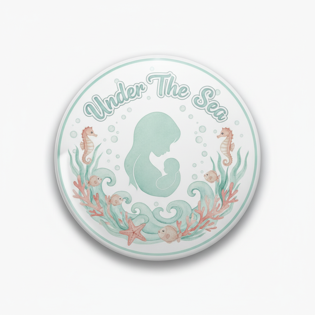 Under The Sea Ocean Baby Shower Mother Pinback 2.25-inch