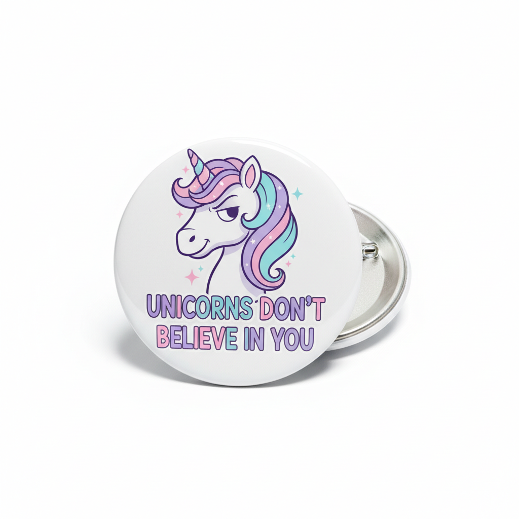 Unicorns Don't Believe in You Pinback 2.25-inch