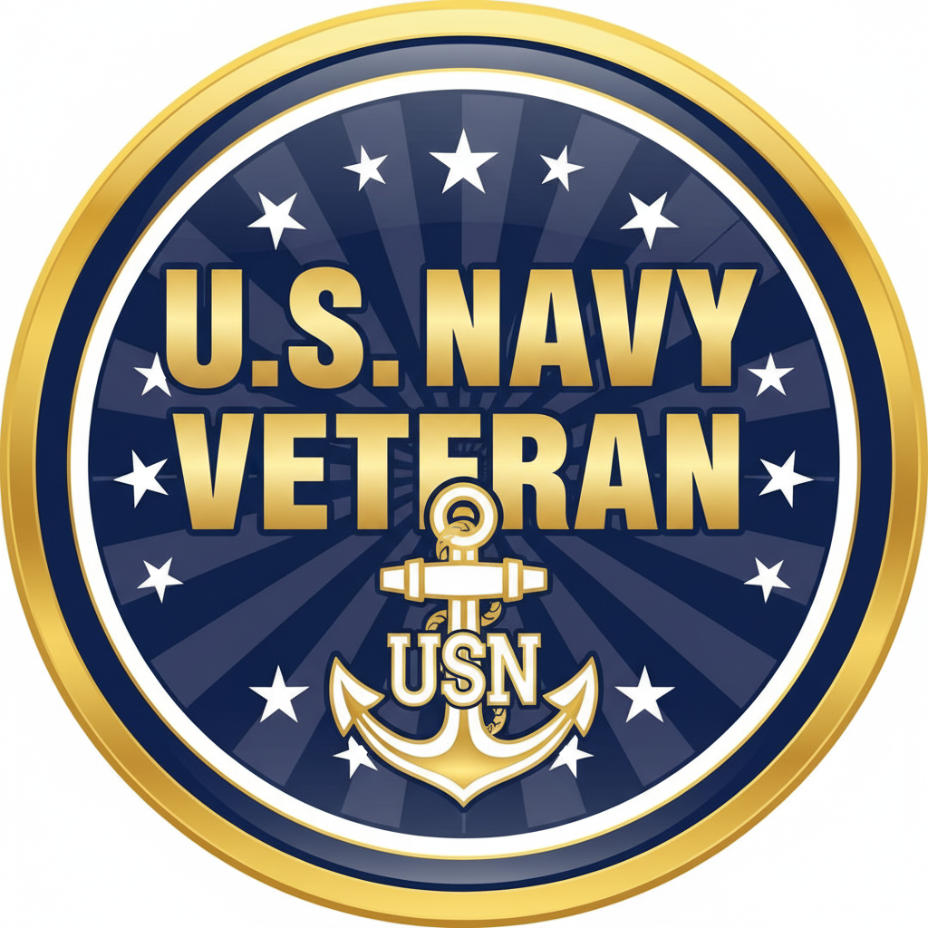 United States Navy Veteran Pinback 2.25-inch
