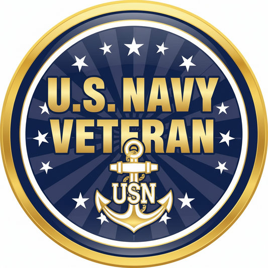 United States Navy Veteran Pinback 2.25-inch