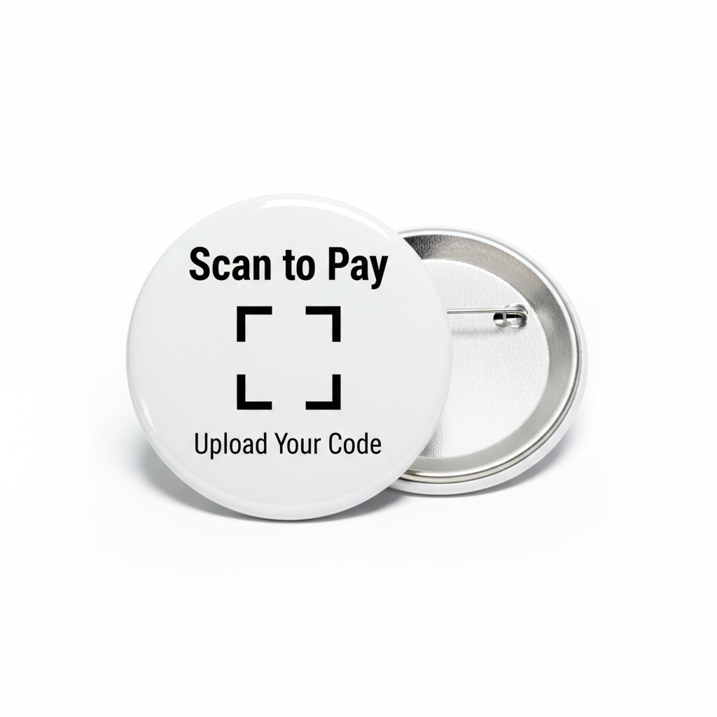 Upload Your QR Code Simple Website or Scan to Pay Pinback 2.25-inch