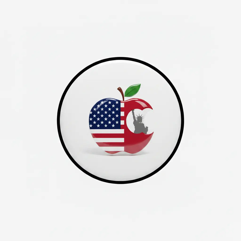 USA America Big Apple Flag Pinback 2.25-inch