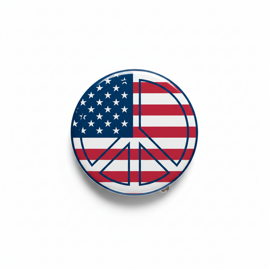 USA Peace Pinback 2.25-inch