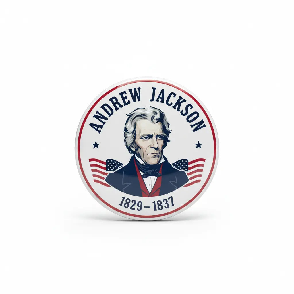 USA President ANDREW JACKSON 1829-1837 Pin Button 2.25-inch - mypinbacks.com