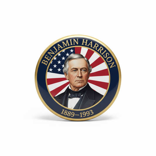 USA President BENJAMIN HARRISON 1889-1893 Pinback 2.25-inch