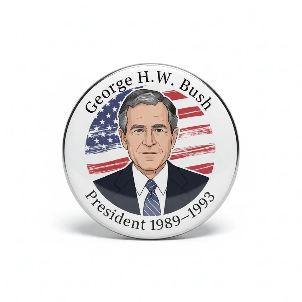 USA President GEORGE H.W. BUSH 1989-1993 Pin Button 2.25-inch - mypinbacks.com