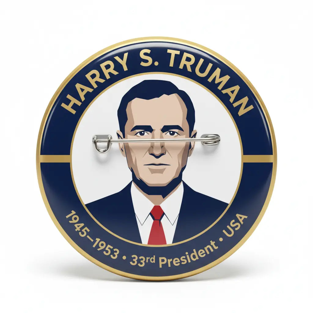 USA President HARRY S. TRUMAN 1945-1953 Pin Button 2.25-inch - mypinbacks.com