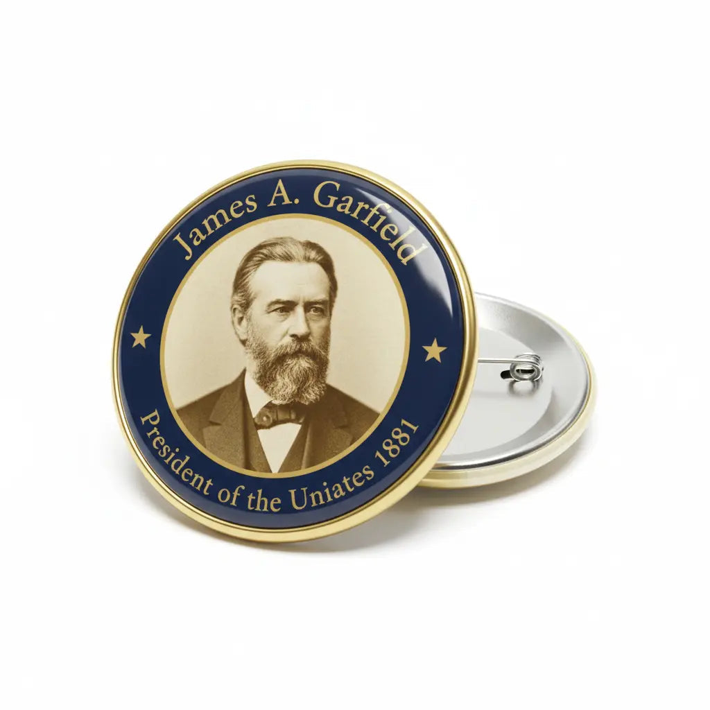 USA President JAMES A. GARFIELD 1881 Pin Button 2.25-inch - mypinbacks.com