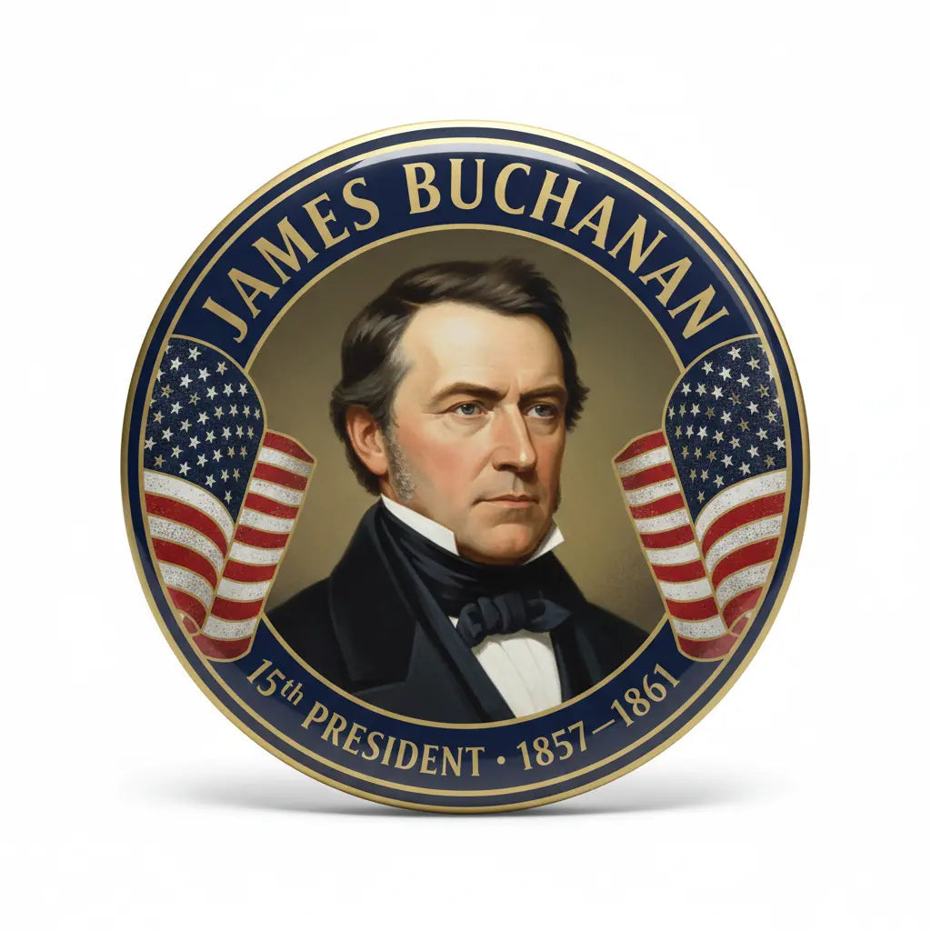 USA President JAMES BUCHANAN 1857-1861 Pin Button 2.25-inch - mypinbacks.com