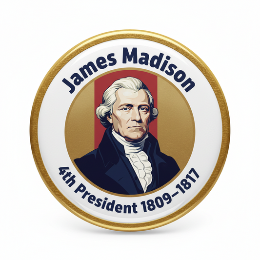 USA President JAMES MADISON 1809-1817 Pinback 2.25-inch
