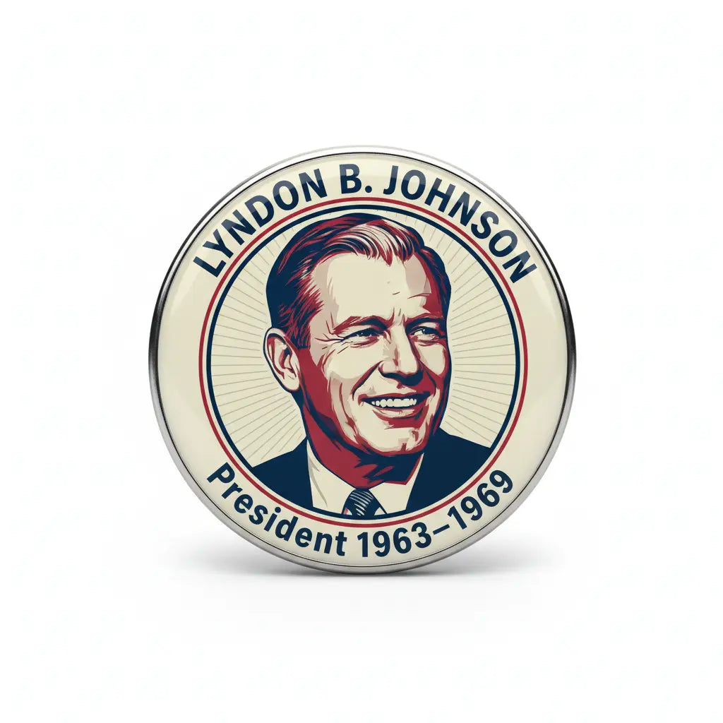 USA President LYNDON B. JOHNSON 1963-1969 Pin Button 2.25-inch - mypinbacks.com
