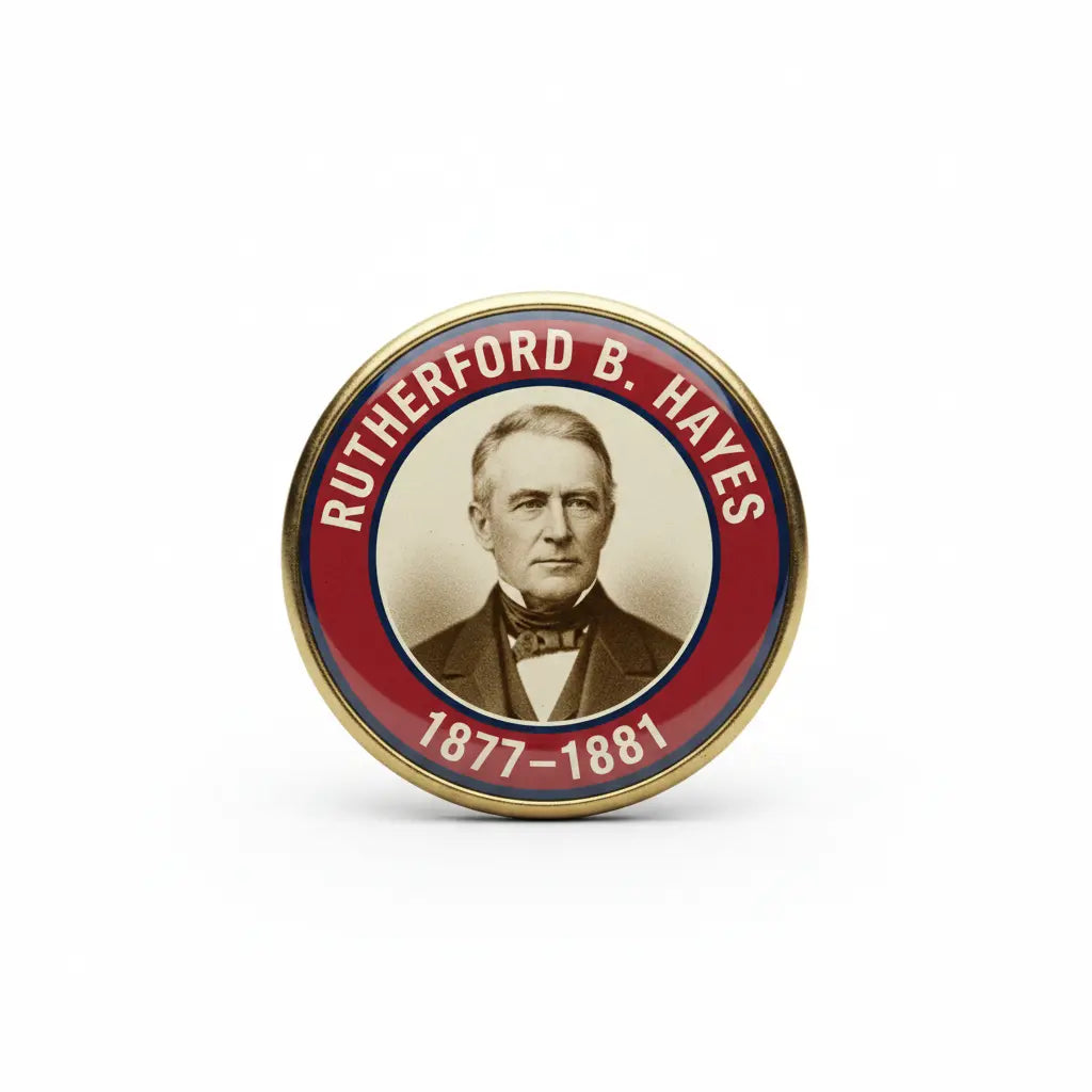 USA President RUTHERFORD B. HAYES 1877-1881 Pin Button 2.25-inch - mypinbacks.com