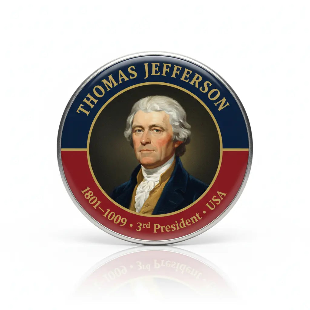 USA President THOMAS JEFFERSON 1801-1809 Pin Button 2.25-inch - mypinbacks.com
