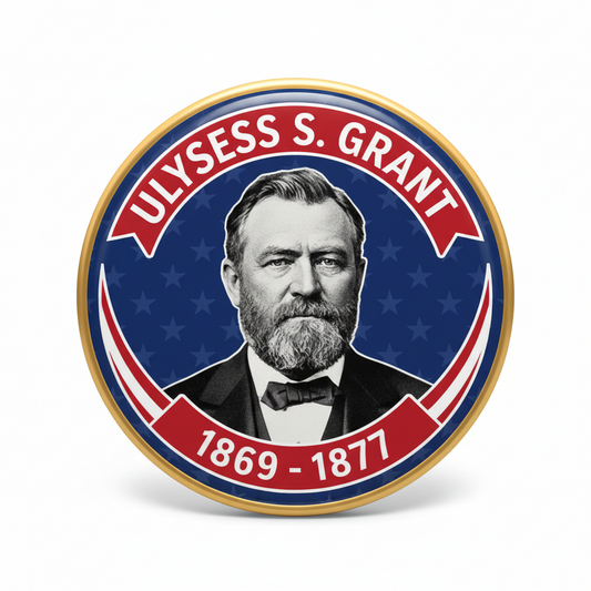 USA President ULYSSES S. GRANT 1869-1877 Pin Button 2.25-inch