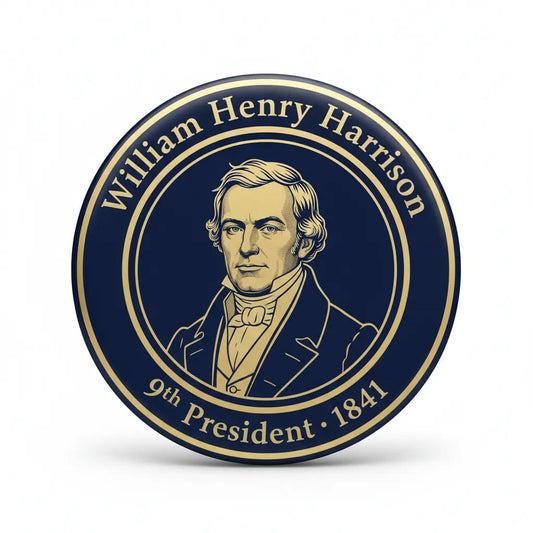 USA President WILLIAM HENRY HARRISON 1841 Pin Button 2.25-inch - mypinbacks.com