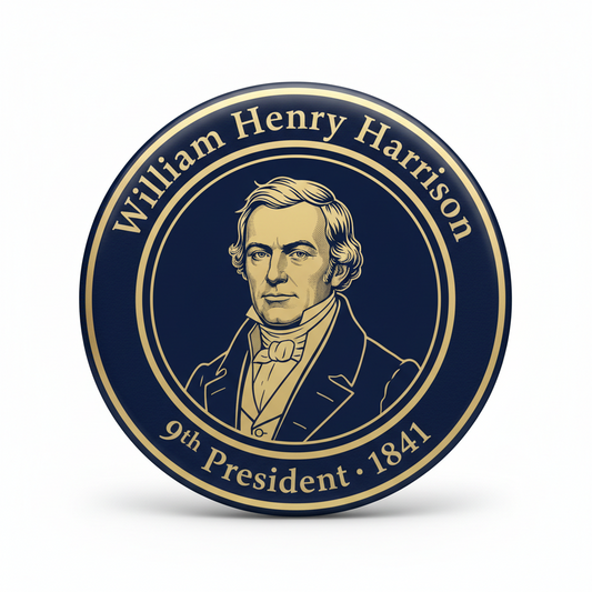 USA President WILLIAM HENRY HARRISON 1841 Pinback 2.25-inch