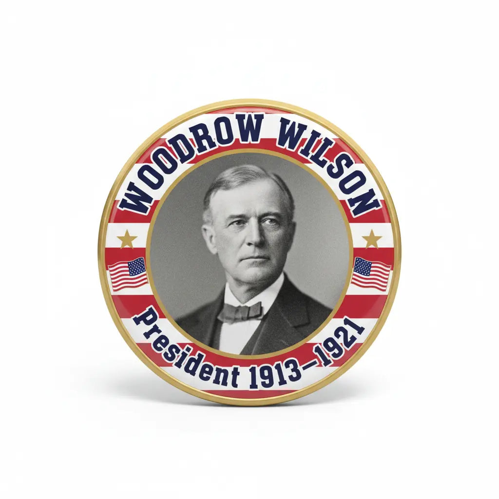 USA President WOODROW WILSON 1913-1921 Pin Button 2.25-inch - mypinbacks.com