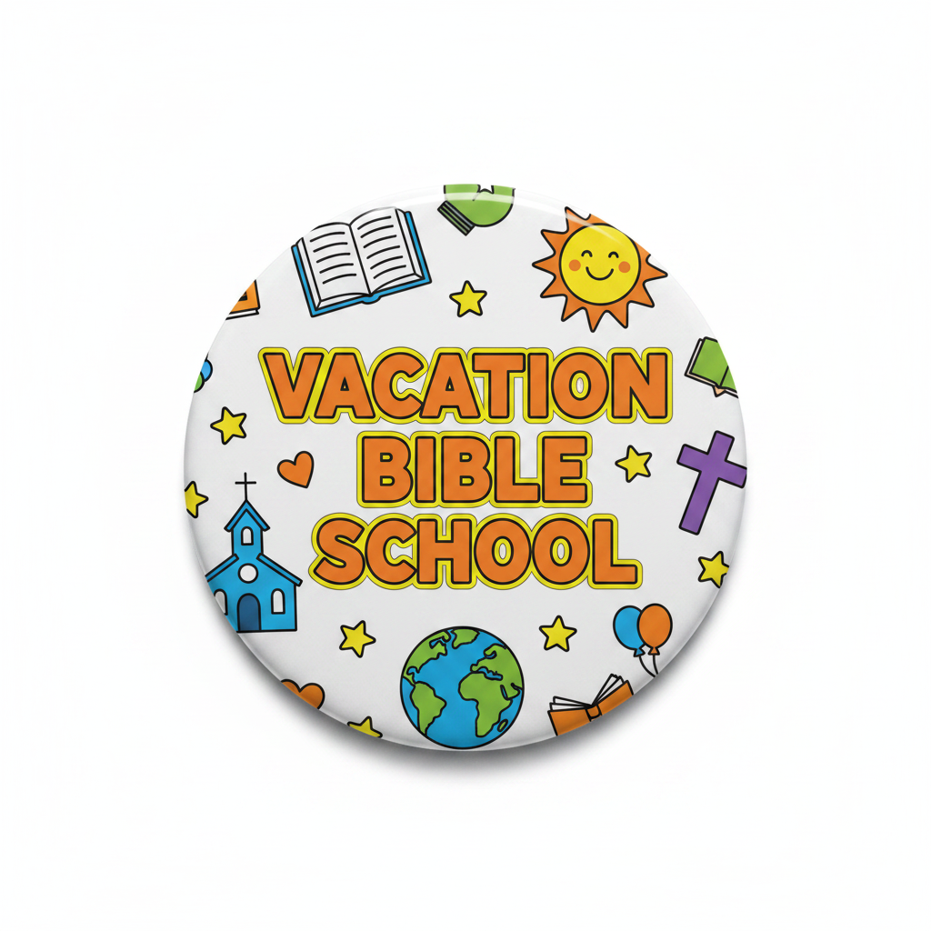 Vacation Bible School Pinback 1.25-inch 24 Pcs