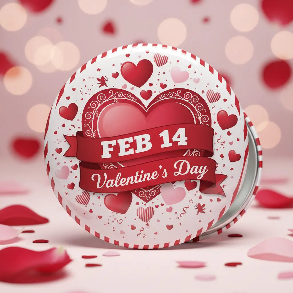 Valentines Day (February 14) Pin Button 2.25-inch - mypinbacks.com