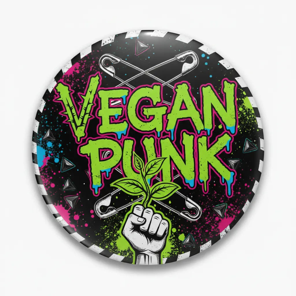 Vegan Punk Pinback 2.25-inch