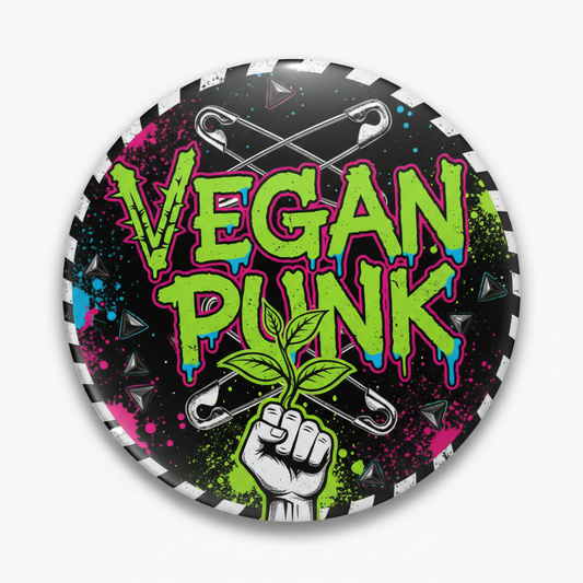 Vegan Punk Pinback 2.25-inch